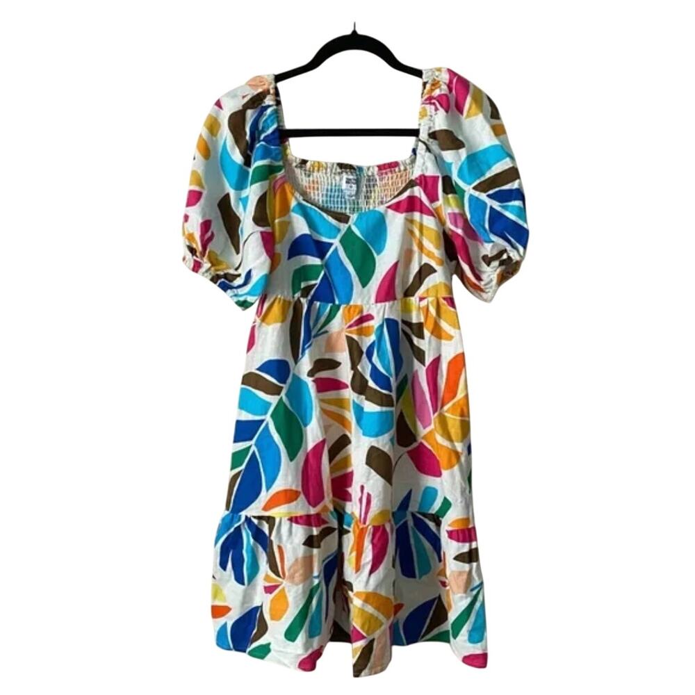 Tabitha Brown X Target Botanical print puff sleeve Mini Dress - Picture 7 of 8